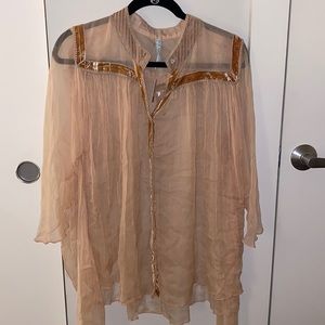 Beautiful, sheer boho flowy top from free people